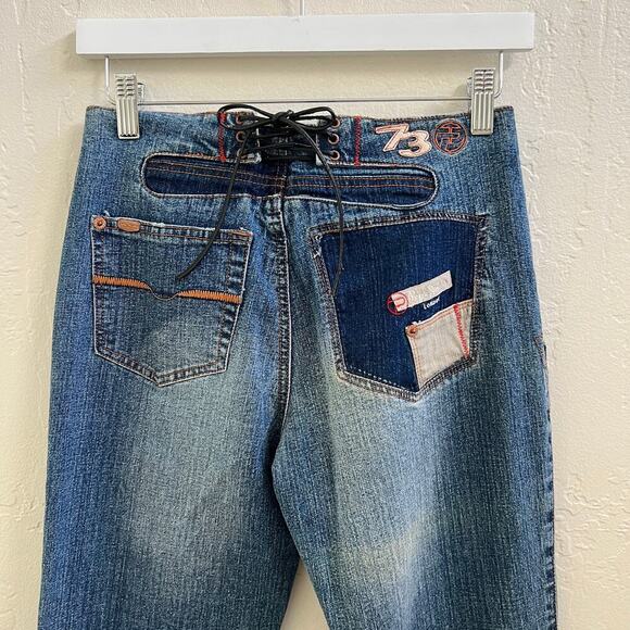 Vintage Y2K Pepe Jeans London Denim Logo Patch Flare Jeans - Picture 4 of 7